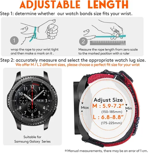 Vista 4 de Correa de reloj de liberación rápida para Samsung Galaxy Watch 7/6/5/5 Pro/4/3/Gear S3/S2/Active 2, correa de nailon para Amazfit GTS 4/4