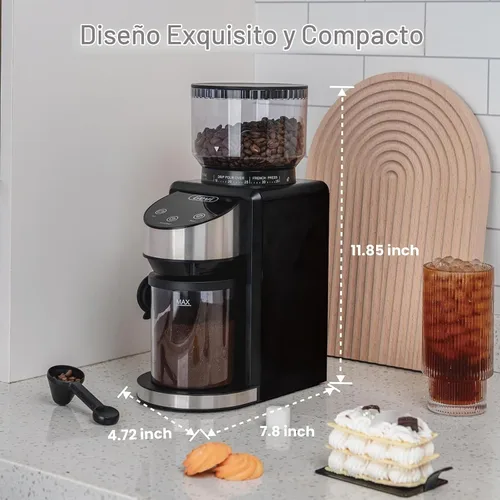 Vista 7 de Gevi Burr Grinder, 35 Settings Espresso Drip French Press,Anti-Static Black