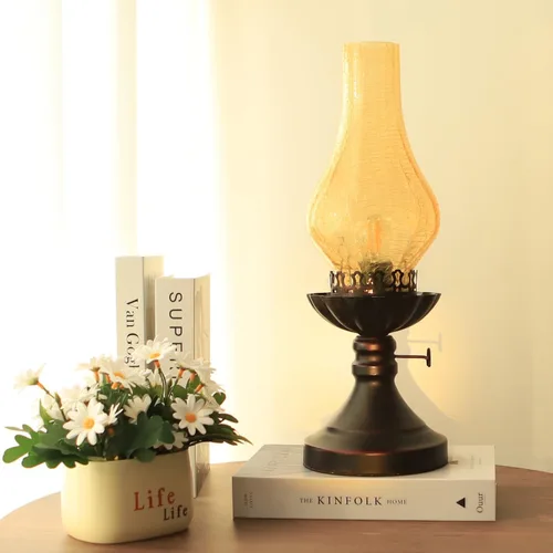 Vista 6 de Lámpara rústica, lámparas de mesita de noche retro, lámpara de granja, lámpara de dormitorio, lámparas para mesita de noche, lámpara de mesa