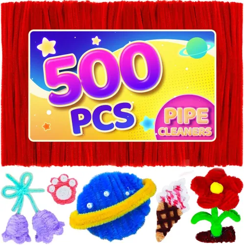 Vista 22 de Eppingwin 200 limpiapipas, limpiadores de pipas con purpurina, suministros de manualidades, tallos de felpilla de 10 colores para proyectos