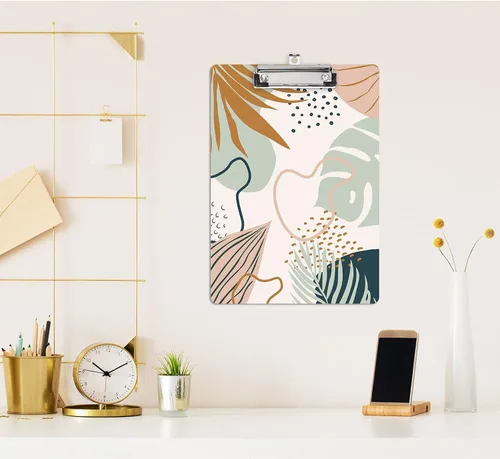 Vista 4 de Hongri - Portapapeles de cartón, madera, tamaño carta con diseño moderno, personalizado, tamaño A4 de 9 x 12.5 pulgadas, material de oficina