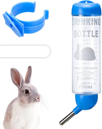 Vista 9 de PStarD Moon - Botella de agua para animales pequeños, conejito, hámster, cobaya, conejo, chinchilla, jerbo, marmota, ardilla (2.7 onzas)