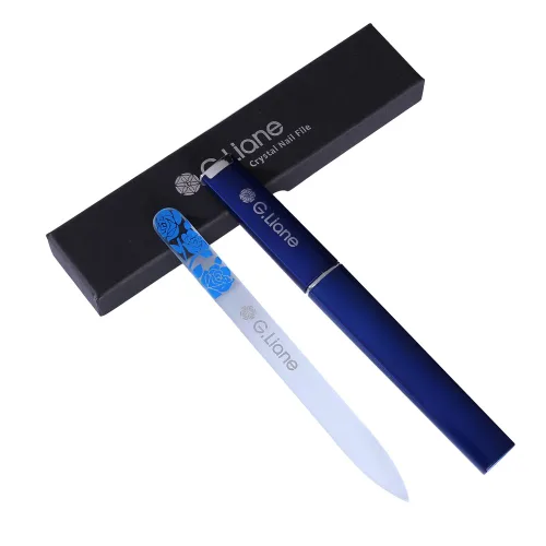 Vista 3 de Lima de uñas de cristal premium con estuche, limas de uñas de cristal profesional, juego de manicura perfecto para mujeres, hombres y niños, juego