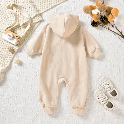 Vista 4 de Unutiylo Enterizo unisex de manga larga con cremallera y capucha para bebés y niñas
