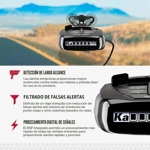 Vista 3 de Detector de Radar Láser Cobra RAD 480i – Detección de Largo Alcance, Bluetooth, Compatible con Apple CarPlay y Android Auto, Detección Delantera