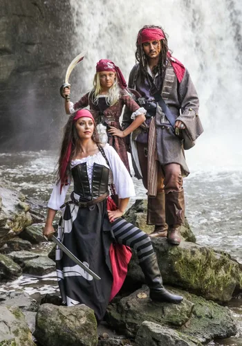 Vista 12 de Disfraz de gitana de bandera pirata para mujer Multicolor