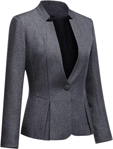 Vista 22 de YUNCLOS Conjunto de chaqueta y pantalones de 1 botón para mujer