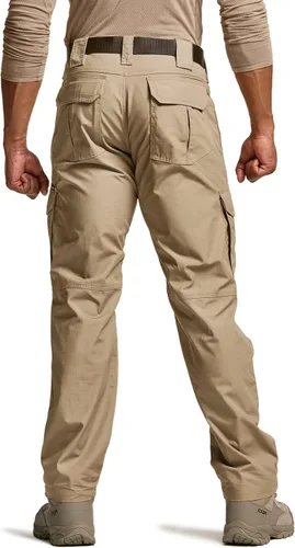 Vista 2 de CQR Pantalones tácticos para hombre, resistentes al agua, pantalones cargo Ripstop, ligeros EDC trabajo, senderismo, ropa para exteriores