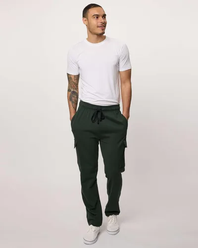 Vista 6 de Real Essentials Paquete de 3 pantalones deportivos Tech Fleece con parte inferior abierta para hombre con bolsillos