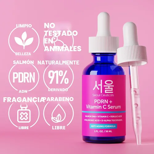 Vista 6 de SeoulCeuticals PDRN Serum Salmon DNA Vitamina C Suero – Cuidado de la Piel Coreano Anti-Envejecimiento PDNR Reparación de la Piel – K Beauty PDRM