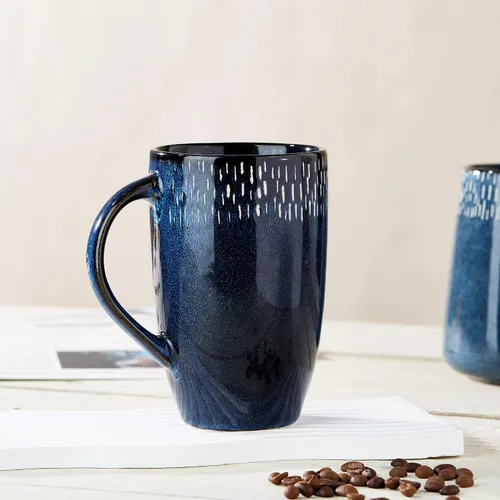Vista 3 de Tazas de cerámica grande de 21 oz, Tazas extra grandes para té y café, diseño de asa grande, taza de café grande para oficina y hogar, apta