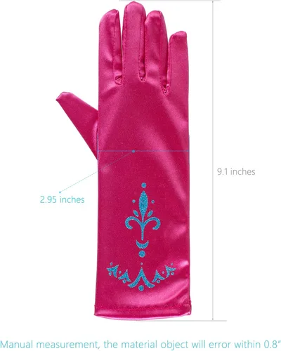 Vista 2 de Guantes de princesa para niñas pequeñas (longitud de codo largo de color sólido) para cumpleaños, boda, vacaciones, fiesta de disfraces