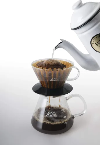 Vista 5 de Kalita Gotero de café Wave Pour Over, tamaño 185, rinde 16-26 oz, máquina para hacer una taza, vidrio resistente al calor, patentado y portátil