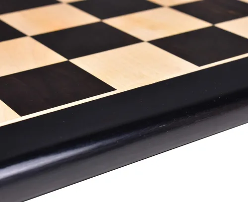 Vista 3 de RoyalChessMall - Tablero de ajedrez grande de madera maciza con incrustaciones de 17 pulgadas - Cuadrado de 1.772 in