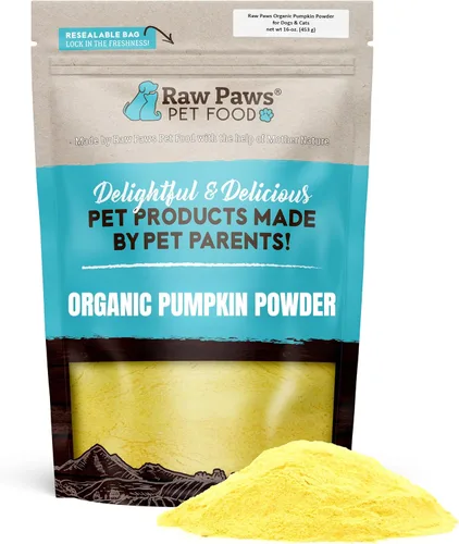 Vista 8 de Raw Paws Polvo de calabaza orgánico para perros y gatos (4 onzas) - Fabricado en Estados Unidos - Fibra para gatos - Taburete saludable - Alivio
