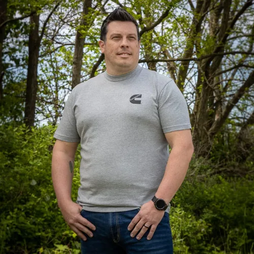 Vista 6 de Cummins Gray Cotton Blend Short Sleeve Tagless T-Shirt