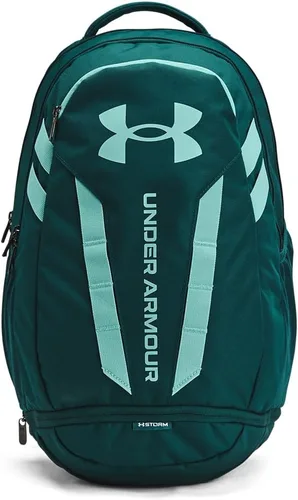 Vista 28 de Under Armour Mochila Hustle 5.0 unisex (004) negro / negro jaspeado medio / brillo dorado metálico