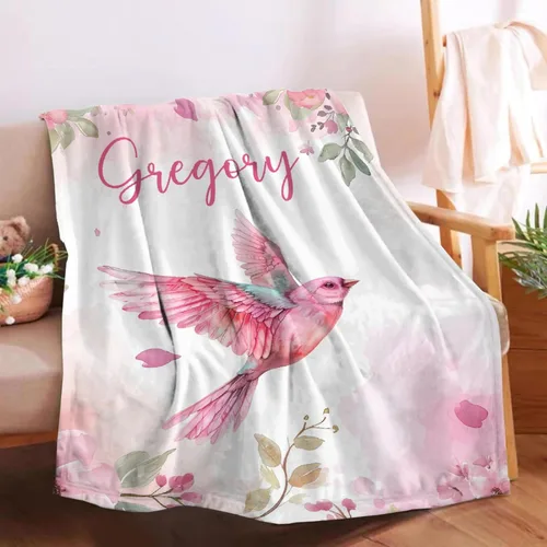 Vista 16 de Manta de bebé personalizada para niñas y niños pequeños, recién nacidos, regalos personalizados de vaca floral con nombre y texto, 40 x 30 pulgadas