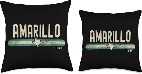Vista 3 de Amarillo TX Texas Travel & 80s Style Throw Pillow