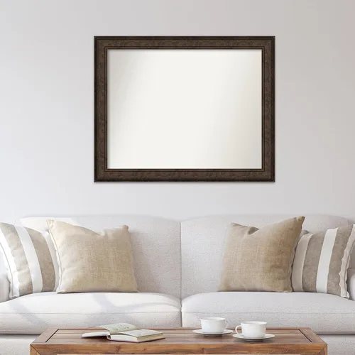 Vista 748 de Amanti Art Espejo de pared personalizado no biselado (25 x 25 pulgadas), marco de bronce acentuado, varios tamaños personalizados, espejo de baño