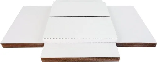 Vista 2 de (10) Cajas de envío de discos de vinilo blanco LP – Capacidad para 1 a 3 discos de 12 pulgadas – Altura ajustable – Cartón fuerte de 32 ECT