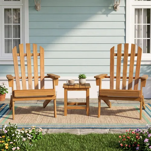Vista 4 de Tangkula Silla Adirondack plegable de madera de acacia, 400 libras, 1