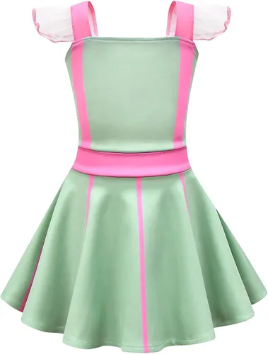 Vista 2 de Babykea Traje de cosplay de guinga rosa para niñas, disfraz de tutú de muñecas rosas de Halloween