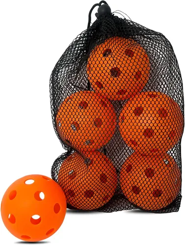 Vista 14 de 6 -Pack Pickleball Balls, 26 Holes Outdoor Pickleballs, High Elasticity & Durable Pickle Balls for All Style Pickleball Paddles Indoor Pickleballs