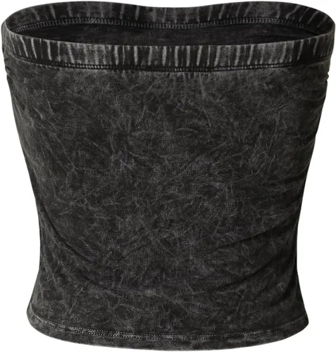Vista 5 de MixMatchy Top de tubo para mujer con brasier integrado, top bandeau sin tirantes de doble capa, parte superior casual con fruncido lateral Y2K Negro