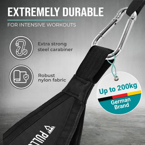 Vista 3 de PULLUP & DIP Correas abdominales, eslingas abdominales prémium para entrenamiento abdominal, correas acolchadas de entrenamiento para abdominales