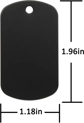 Vista 2 de StayMax Etiquetas en blanco de grabado de aluminio anodizado Paquete de 50 unidades (negro)