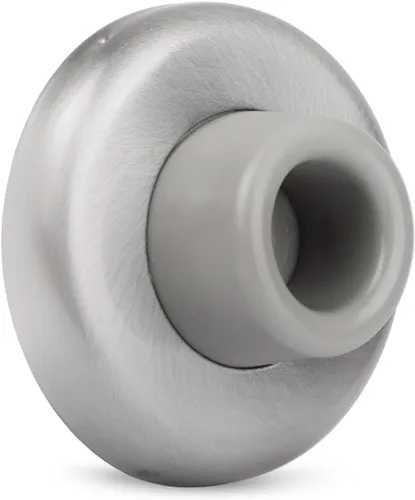Vista 7 de Tope de Puerta de Pared Cóncavo Negro – Cubierta de Acero Inoxidable de 2-1/2" de Diámetro Exterior con Tope de Goma Negro de 1-1/8" – Fácil