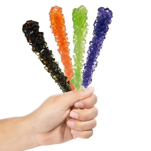 Vista 6 de Candy Envy - Witches Brew Rock Candy Sugar Sticks - 10 golosinas de cristal envueltas individualmente - Temática de Halloween