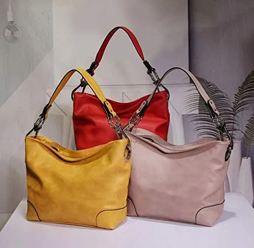 Vista 7 de MKF Hobo - Bolsos para mujer, bolso de piel sintética suave y holgado para mujer, bolso de hombro estilo hobo para mujer, bolsillo con asa superior