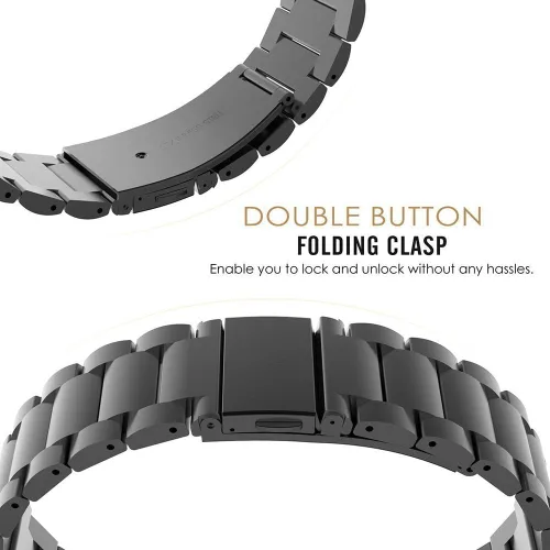 Vista 6 de Compatible con Withings Smartwatch Bands, Lamshaw 0.709 in, 0.787 in, acero inoxidable, correa de repuesto de metal para hombres y mujeres