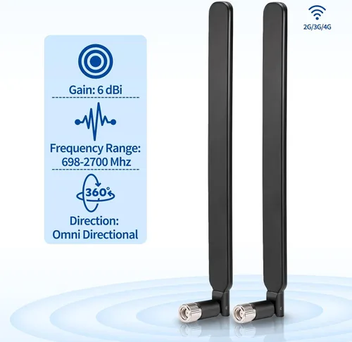 Vista 3 de Bingfu Cámara de rastreo celular de largo alcance 0.14 oz, antena LTE 6dBi (RP-SMA macho) (paquete de 2) compatible con Spypoint Link Micro Solar