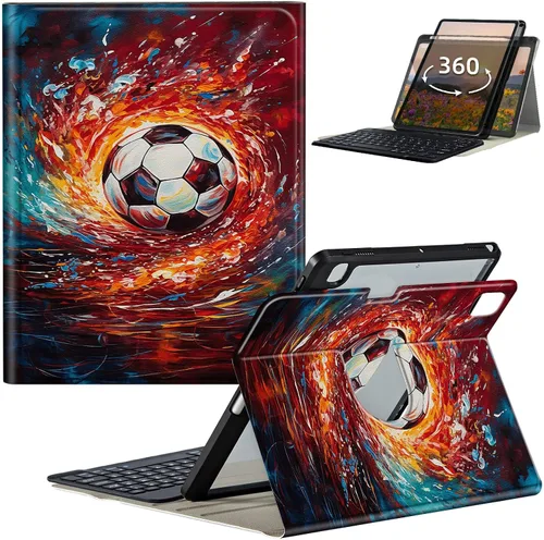 Vista 55 de Funda de teclado para iPad de 9ª/8ª/7ª generación de 10.2 pulgadas 2021/2020/2019 con soporte delgado giratorio de 360 grados, cubierta inteligente