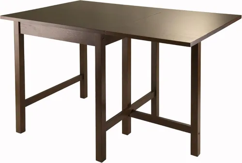 Vista 2 de Winsome Lynden Mesa de comedor extensible con 2 sillas con respaldo de escalera, 48 pulgadas de ancho, 30 pulgadas de alto, nogal