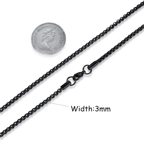 Vista 2 de Collar de cadena Rolo de acero inoxidable para hombre y mujer, ancho de 2340.197 in