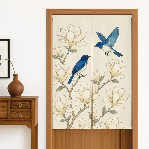 Vista 10 de Cortina japonesa para puerta, cortinas de algodón noren, cortina japonesa, cortina de puerta de lino de algodón, 33.5 x 55 pulgadas, tapiz