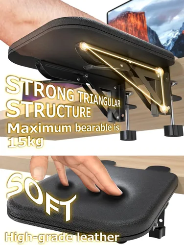 Vista 6 de NODOCA Reposabrazos para escritorio, reposabrazos ergonómico, extensor de escritorio, esponja suave incorporada, cómodo soporte de brazo