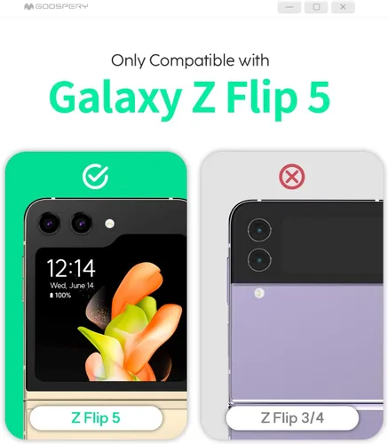 Vista 2 de GOOSPERY Goosepry - Funda con soporte de anillo compatible con Galaxy Z Flip 5, delgada, sólida y resistente, policarbonato duro para protección