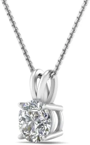 Vista 4 de Fascinating Diamonds 12-1 12 Carat LAB GROWN Diamond Solitaire Pendant IGI Certified 14K Gold 4 Prong Diamond Pendant Necklace For Women Very Good