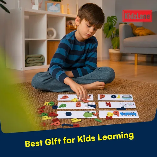Vista 6 de Kidzlane Juguete a juego de letras - Juguete educativo de aprendizaje para ver y deletrear para niños y niñas - Actividades de aprendizaje de jardín