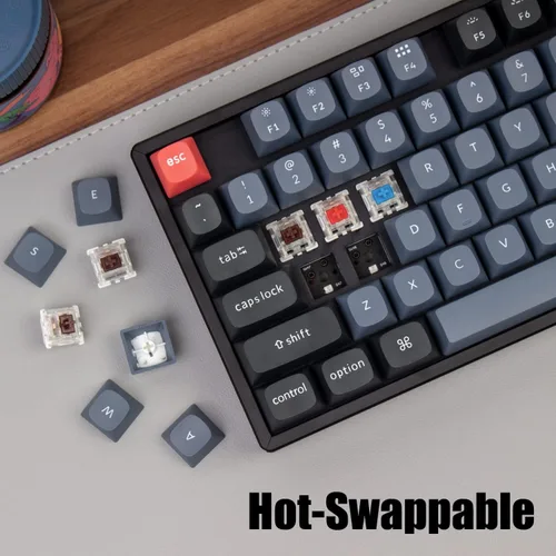 Vista 4 de Keychron K8 Pro QMKVIA Teclado mecánico inalámbrico, marco de aluminio intercambiable en caliente, teclado programable personalizado TKL