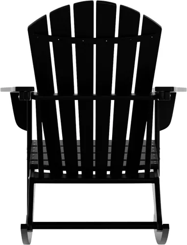 Vista 7 de WestinTrends Dylan - Silla mecedora Adirondack de plástico de polietileno para exteriores, color negro