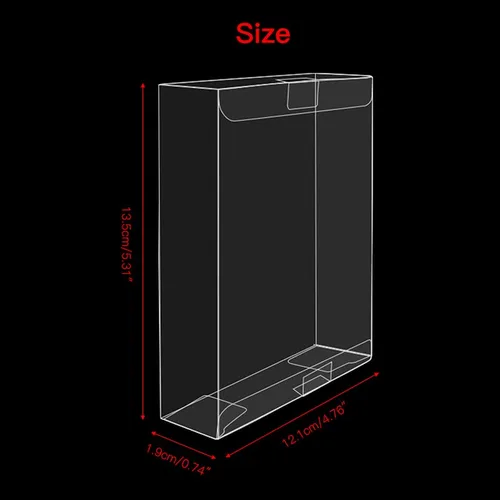 Vista 4 de 10-Pcs High Quality Plastic Protector Transparent Storage Cases Compatible with N64SNES Game Boxes Anti-Dust - Scracth Free - Clear Cases Made