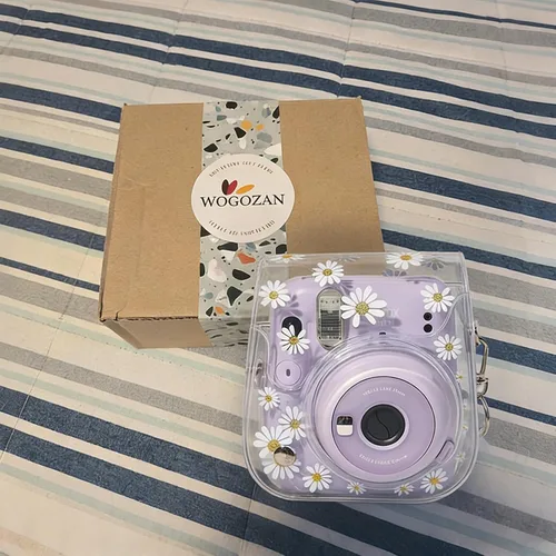 Vista 2 de Funda transparente para Fujifilm Instax Mini 12/13/11/9/8 - Funda para cámara instantánea Instax mini 11 con correas ajustables para el hombro