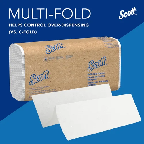 Vista 7 de Toallas de papel multifold universal Scott Professional, a granel (58091), bolsillos de absorción, blancas, toalla de 9.2"x9.4", blanca, comprimida
