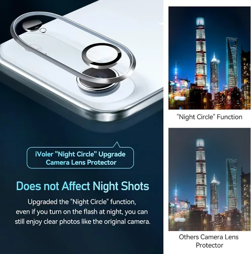 Vista 5 de ivoler Paquete de 4 protectores de lente de cámara para iPhone Air de 6.5 pulgadas, protector de pantalla de vidrio templado [compatible con fundas]